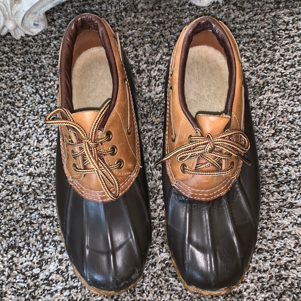 ORVIS Waterproof Rubber Leather Duck Hiking Shoes Boots Mens size 7 Womens 9